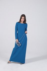  Tatlı Mavi Kalem Elbise 