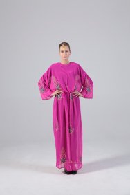  Pembe Şifon Tunik Elbise 