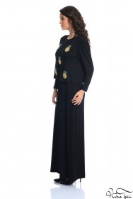  Amorita Siyah Ananas Elbise 