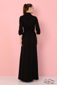  Penelope Rönesans Taş İşlemeli Siyah Elbise 