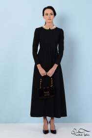  Alina Siyah Taş İşlemeli Elbise 
