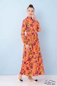  Laura Narçiçeği Patchwork Elbise 