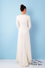  Angelina Nakışlı Beyaz Elbise 
