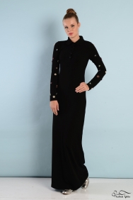  Roos Siyah Kol Detaylı Elbise 