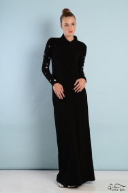  Roos Siyah Kol Detaylı Elbise 