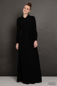  Penelope Siyah Patchwork İşlemeli Elbise 