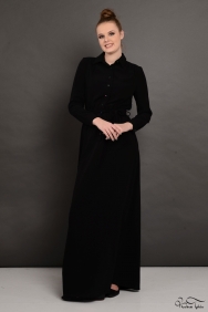  Penelope Siyah Patchwork İşlemeli Elbise 