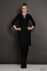  Amanda Siyah Midi Elbise 