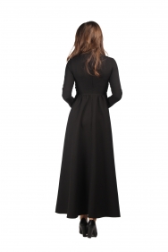  Fiona Bel Detaylı Siyah Elbise 