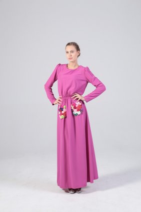  Pembe Cepli Keyti Elbise 