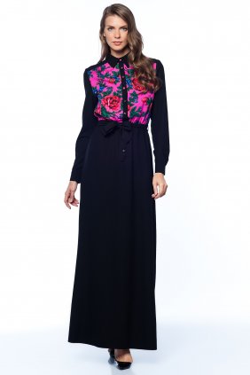  Pembe Patchwork Elbise 