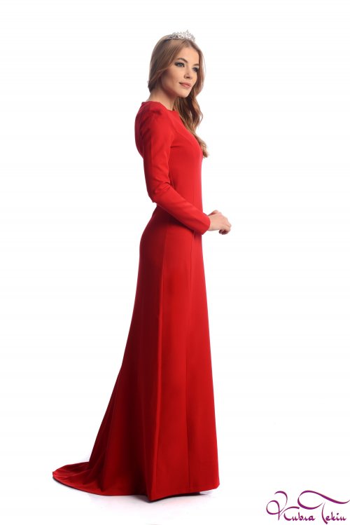  Angelina Kırmızı Elbise 