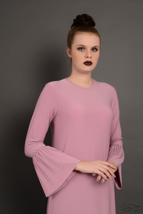  Nevena Pudra Pileli Elbise 