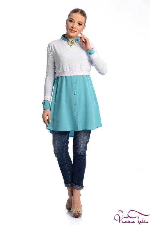  Lily Beyaz Mini Bluz 